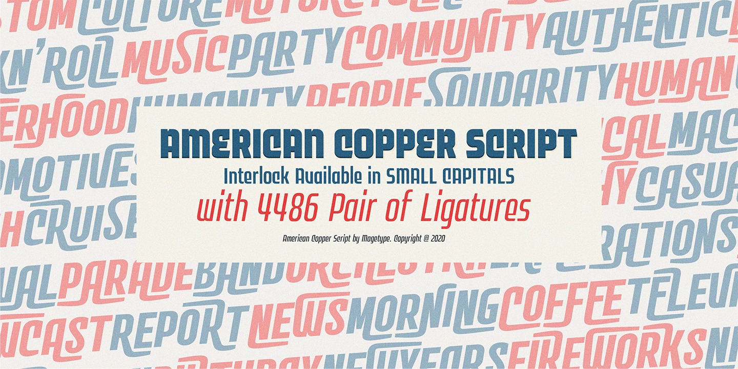 Пример шрифта MGT American Copper Block Thin Italic